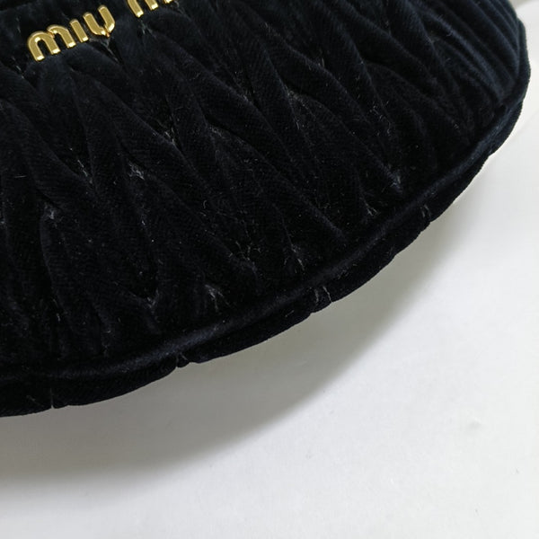 Two-Tone Waist Bag Quilted Velvet Black