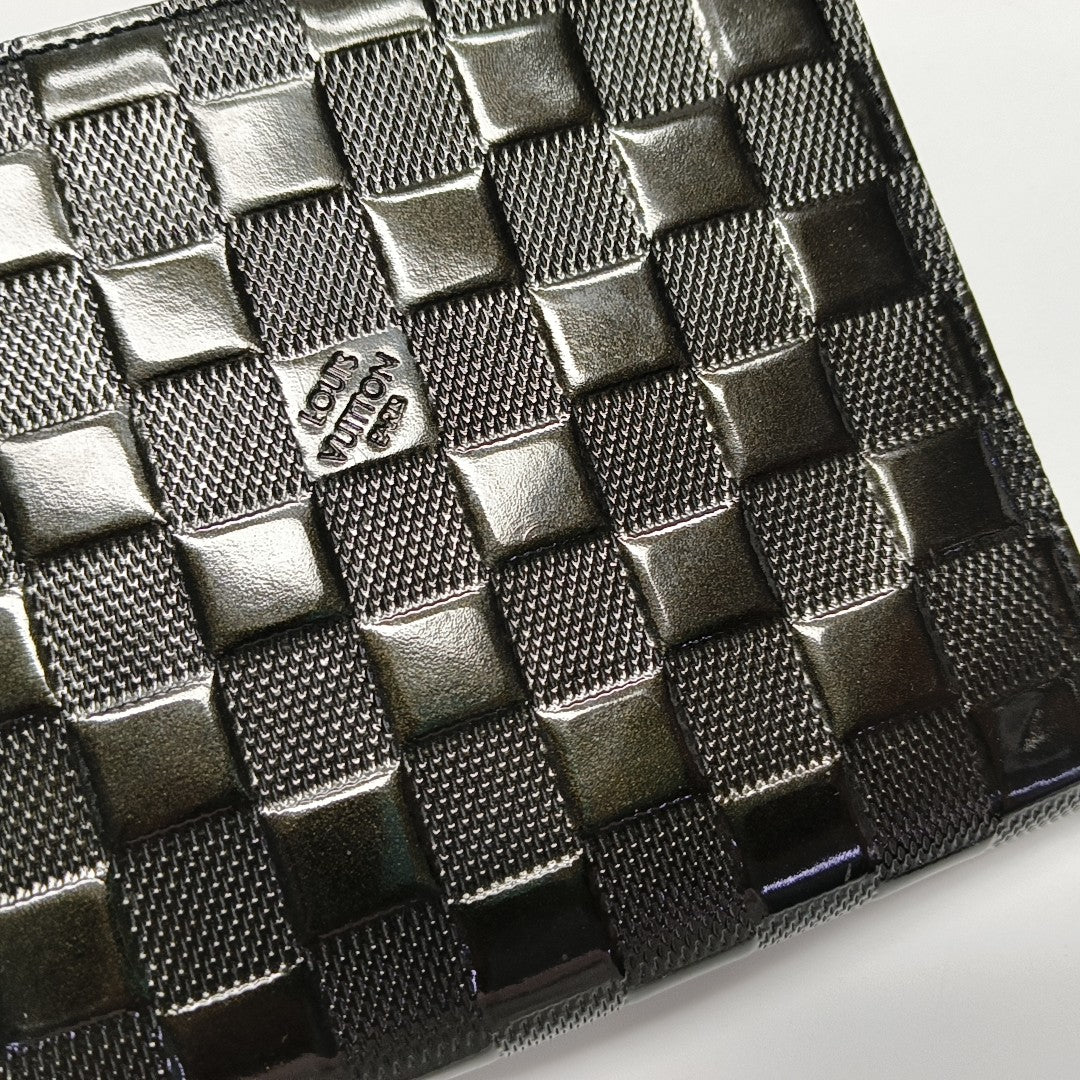 ANJU MM Damier Graphite Patent Leather Black