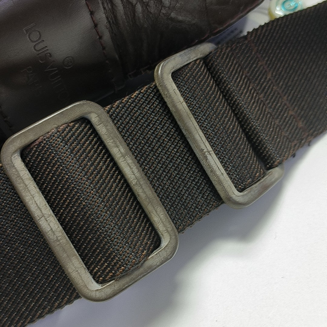 NAVIGLIO Damier Ebene Coated Canvas Brown