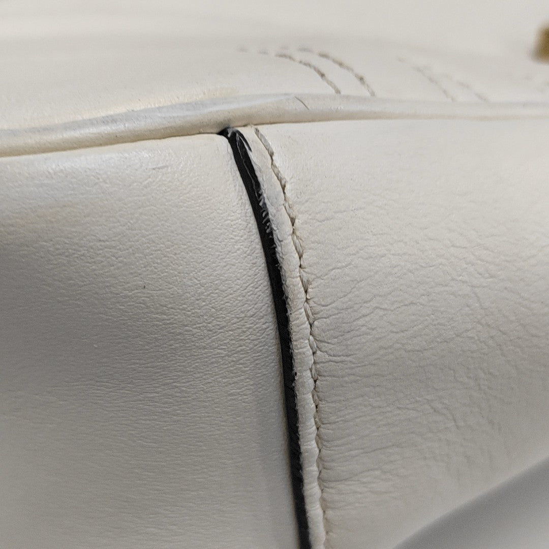 GG Marmont Medium Quilted Calfskin White