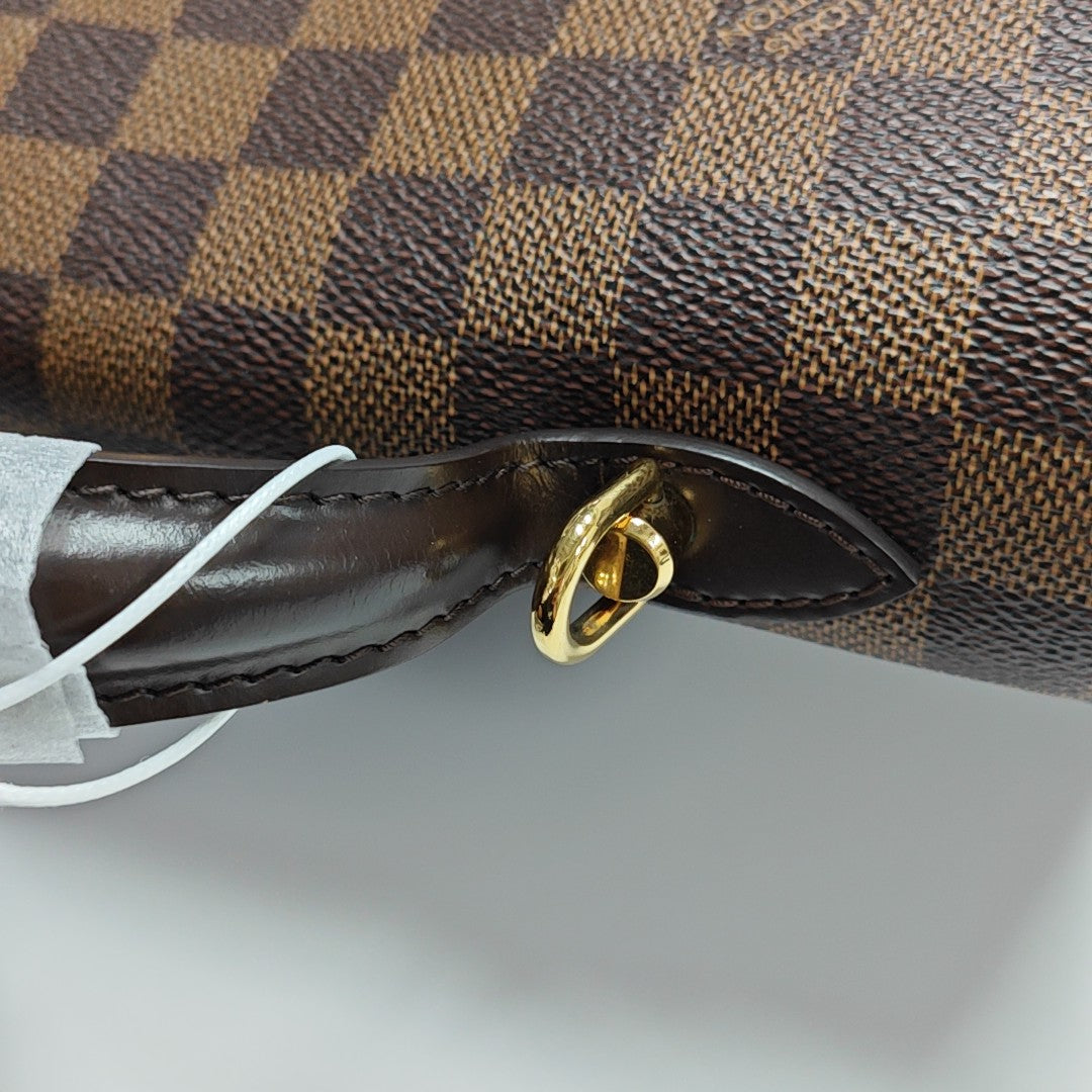 BERGAMO MM Damier Ebene Coated Canvas Brown