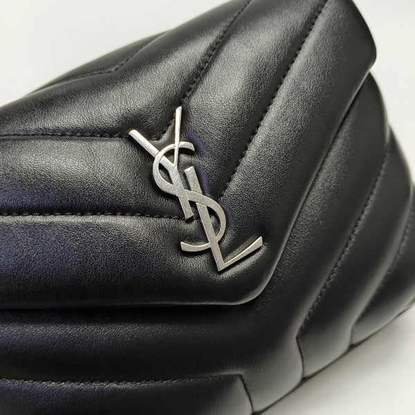 LOULOU Extra Small Chevron Calfskin Black