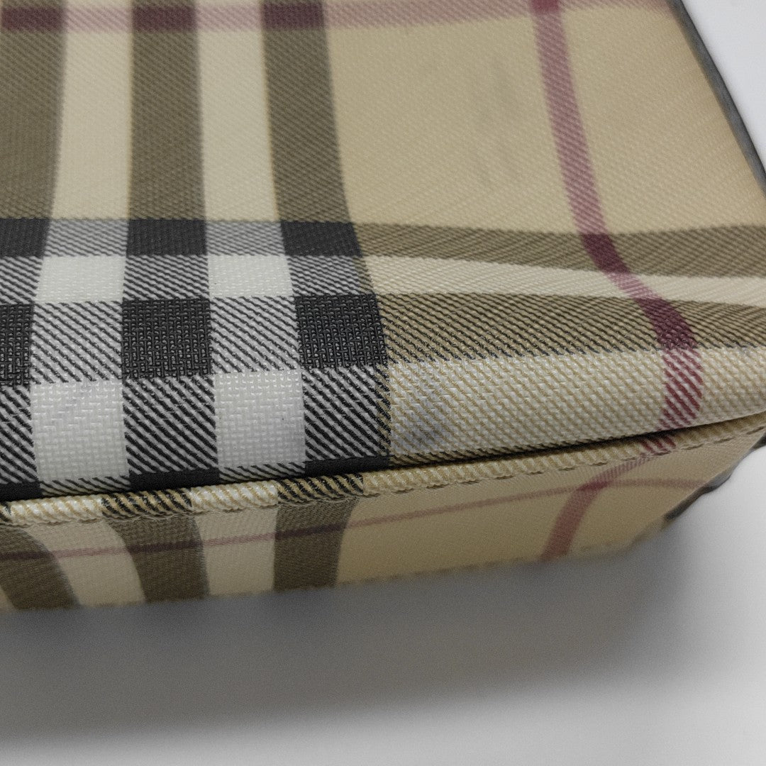 Coated Canvas Top Handle Bag Beige