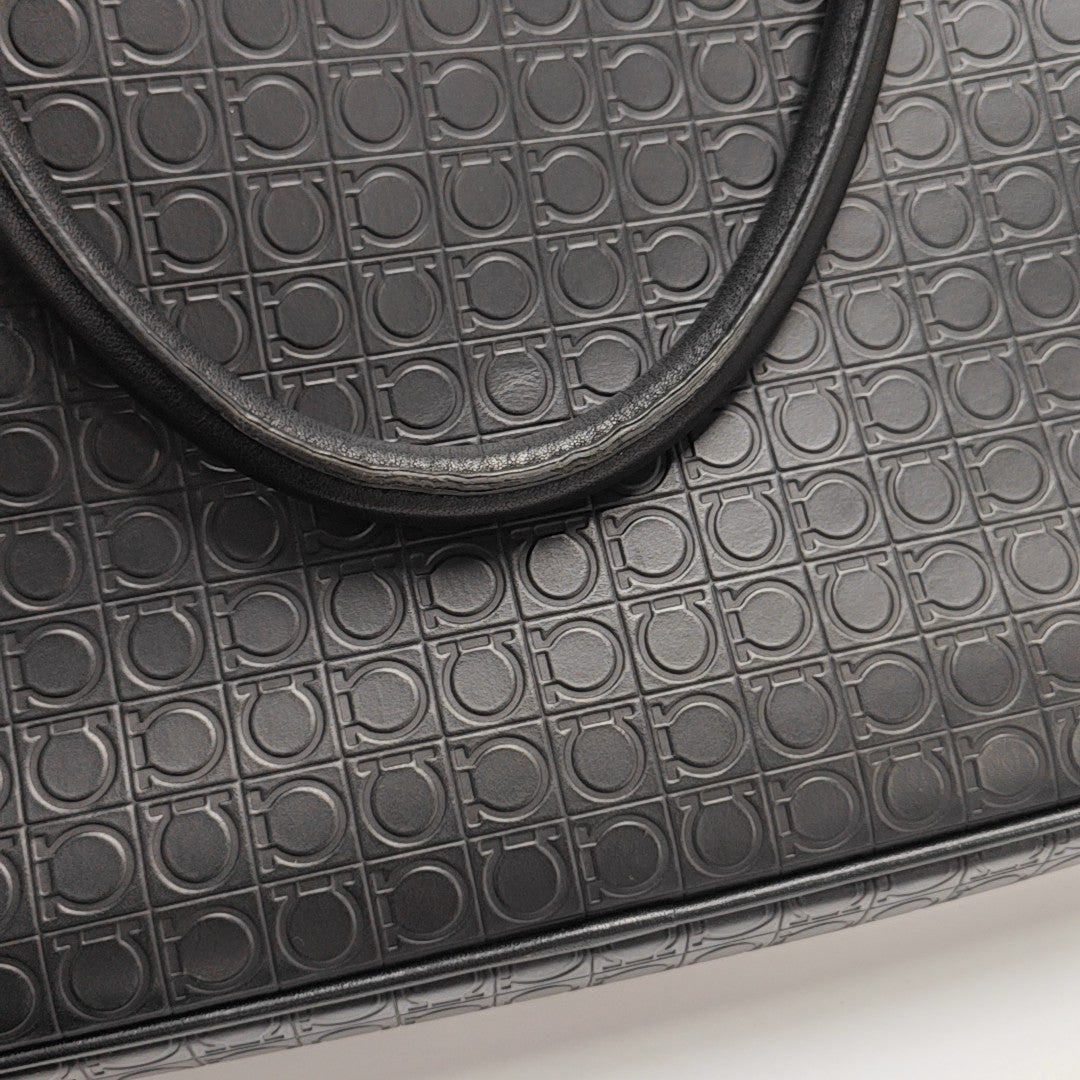 Calfskin Top Handle Bag Black