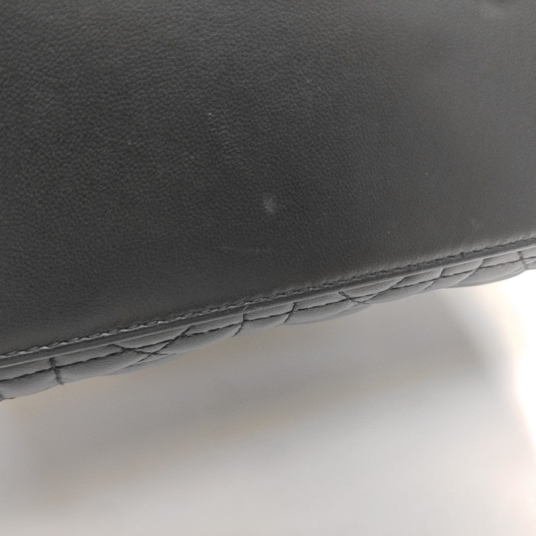 Lady Dior Small Cannage Silk Satin Black
