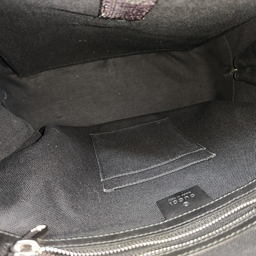 Monogram Coated Canvas Backpack Black