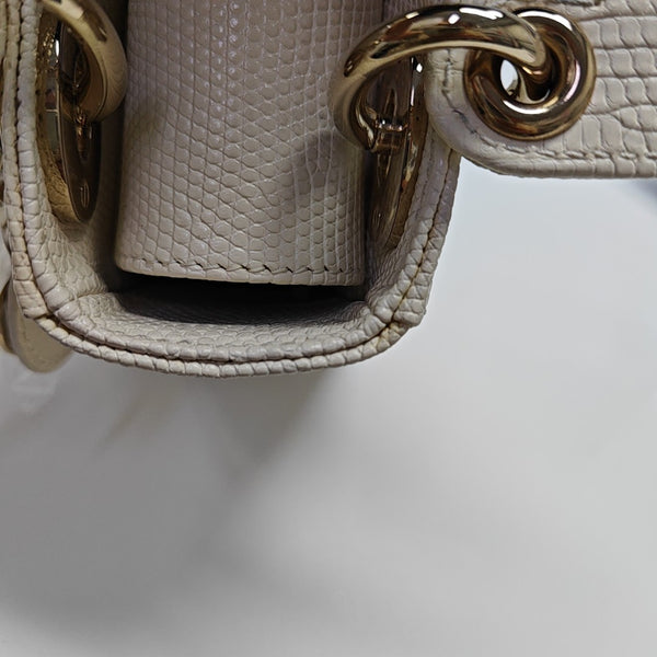 Lady Dior Mini Lizard White