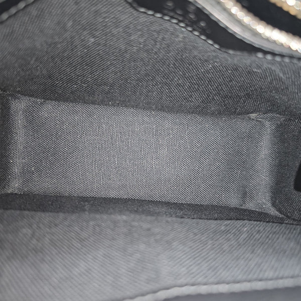Monogram Calfskin Shoulder Bag Small Black
