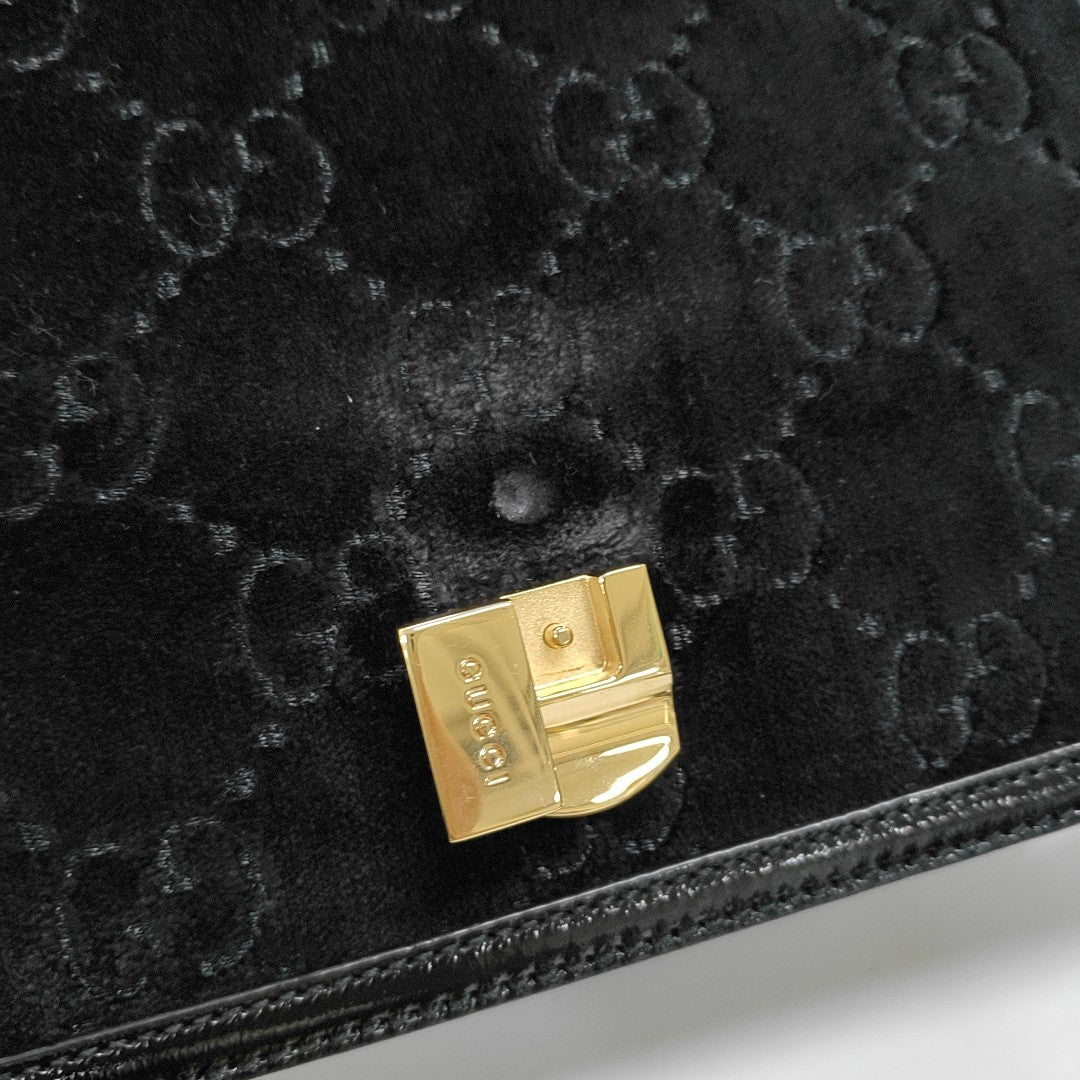 Sylvie Small Monogram Velvet Black