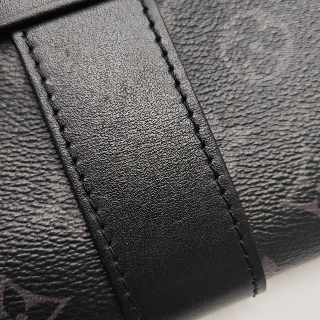 SAUMUR Monogram Coated Canvas Black