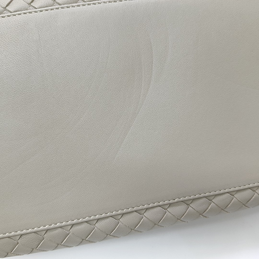 Lambskin Top Handle Bag Gray