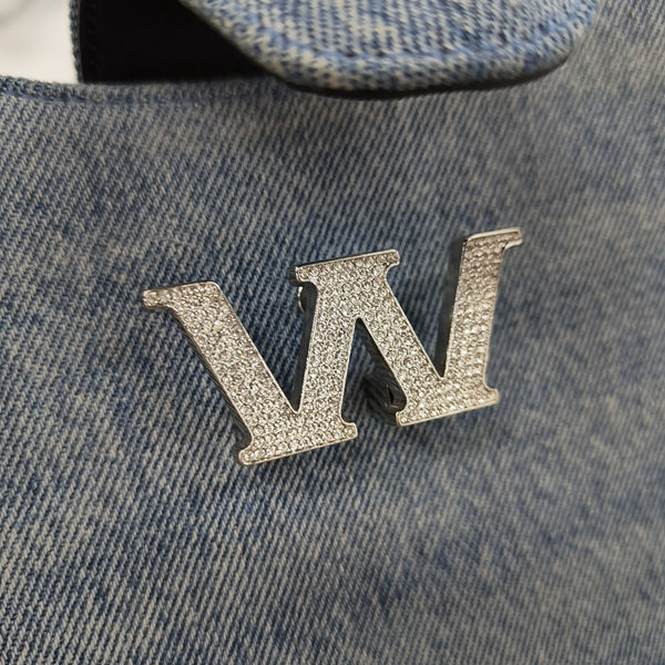 Denim Top Handle Bag Blue
