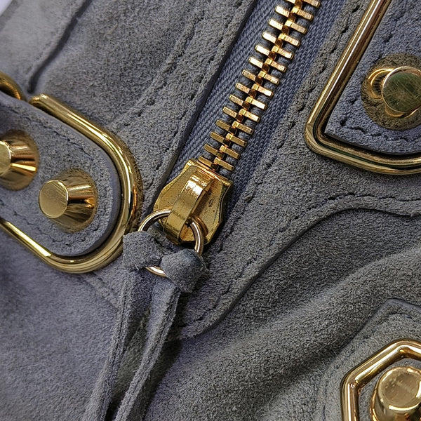 Classic Metallic Edge City Mini Suede Gray