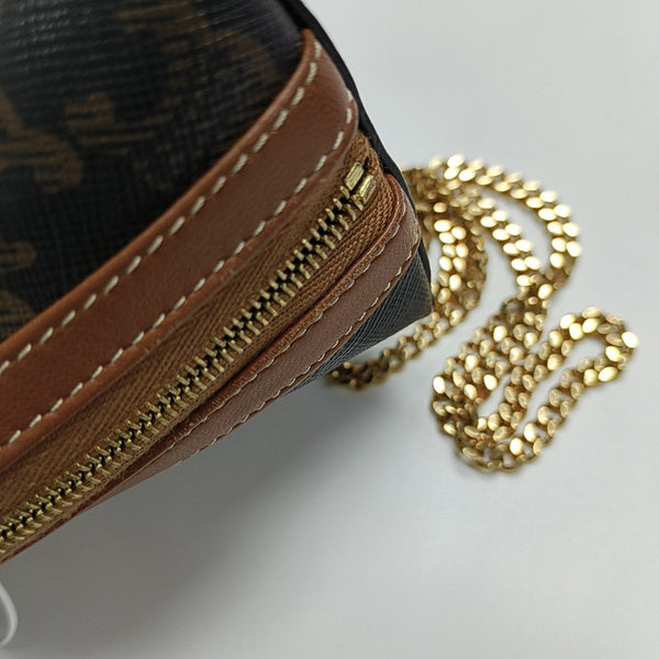 Authenticated pre-owned  TRIOMPHE CANVAS Mini Coated Canvas Brown - Shoulder Bag at Looply
