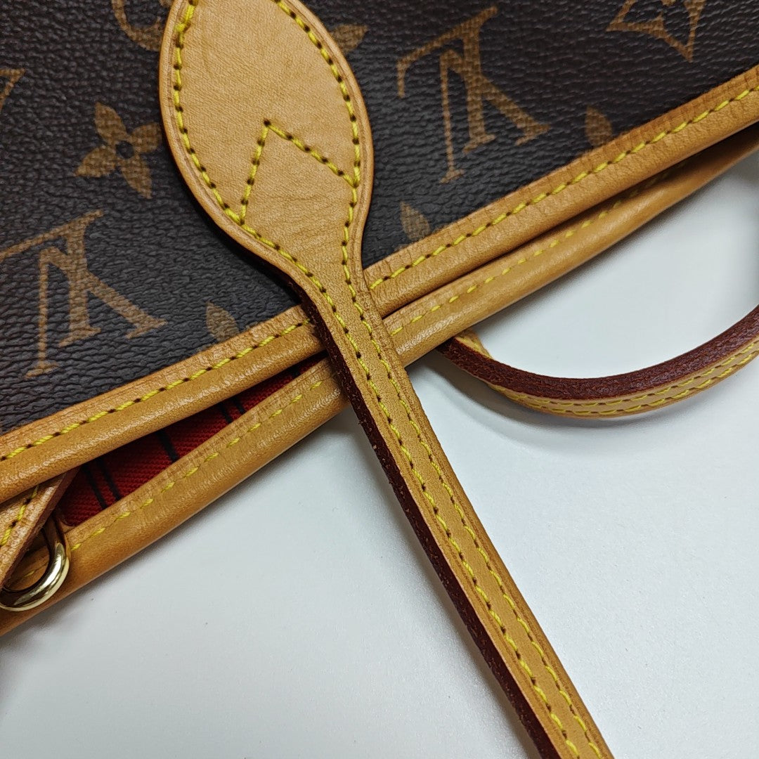 NEVERFULL MM Monogram Coated Canvas Brown