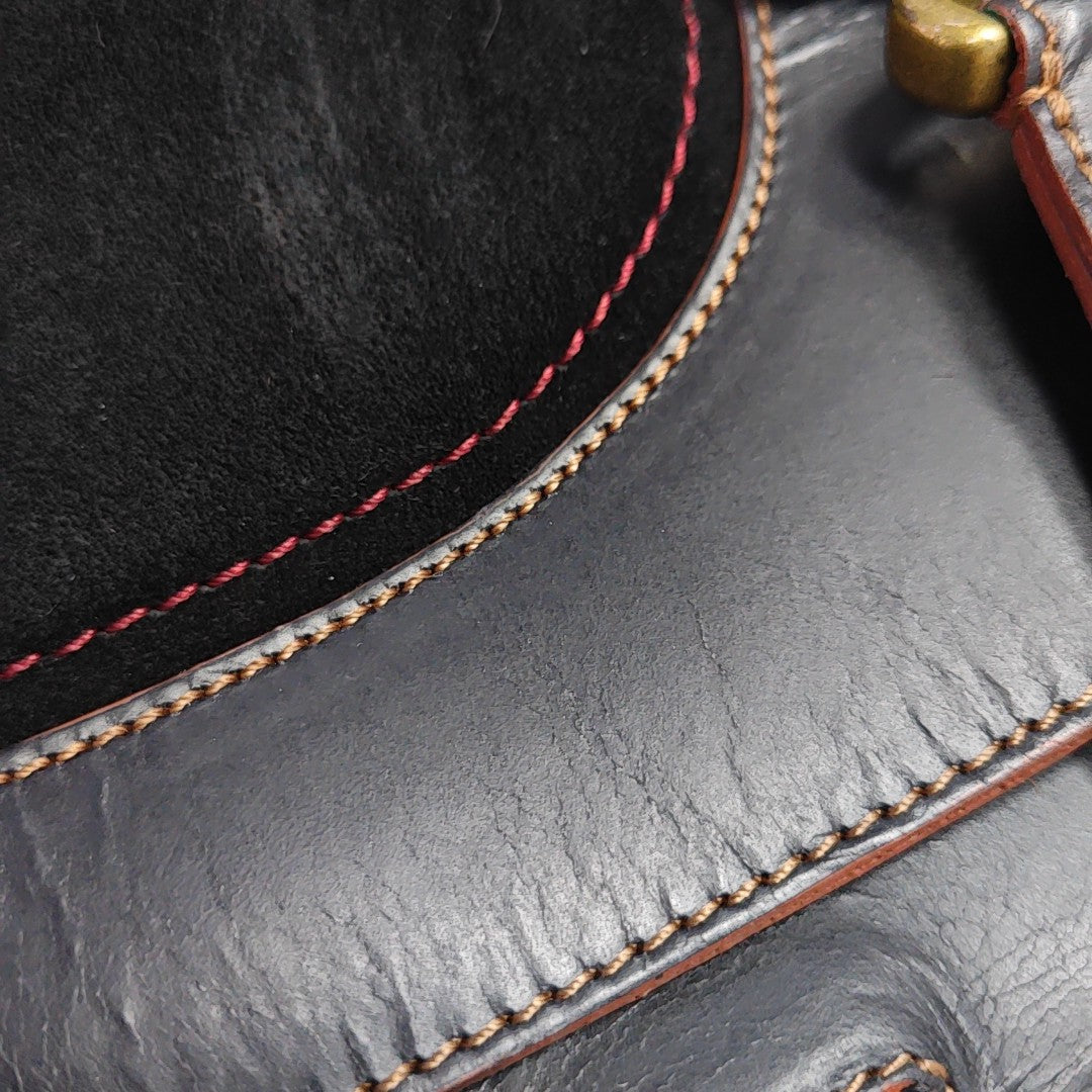 Calfskin Top Handle Bag Black