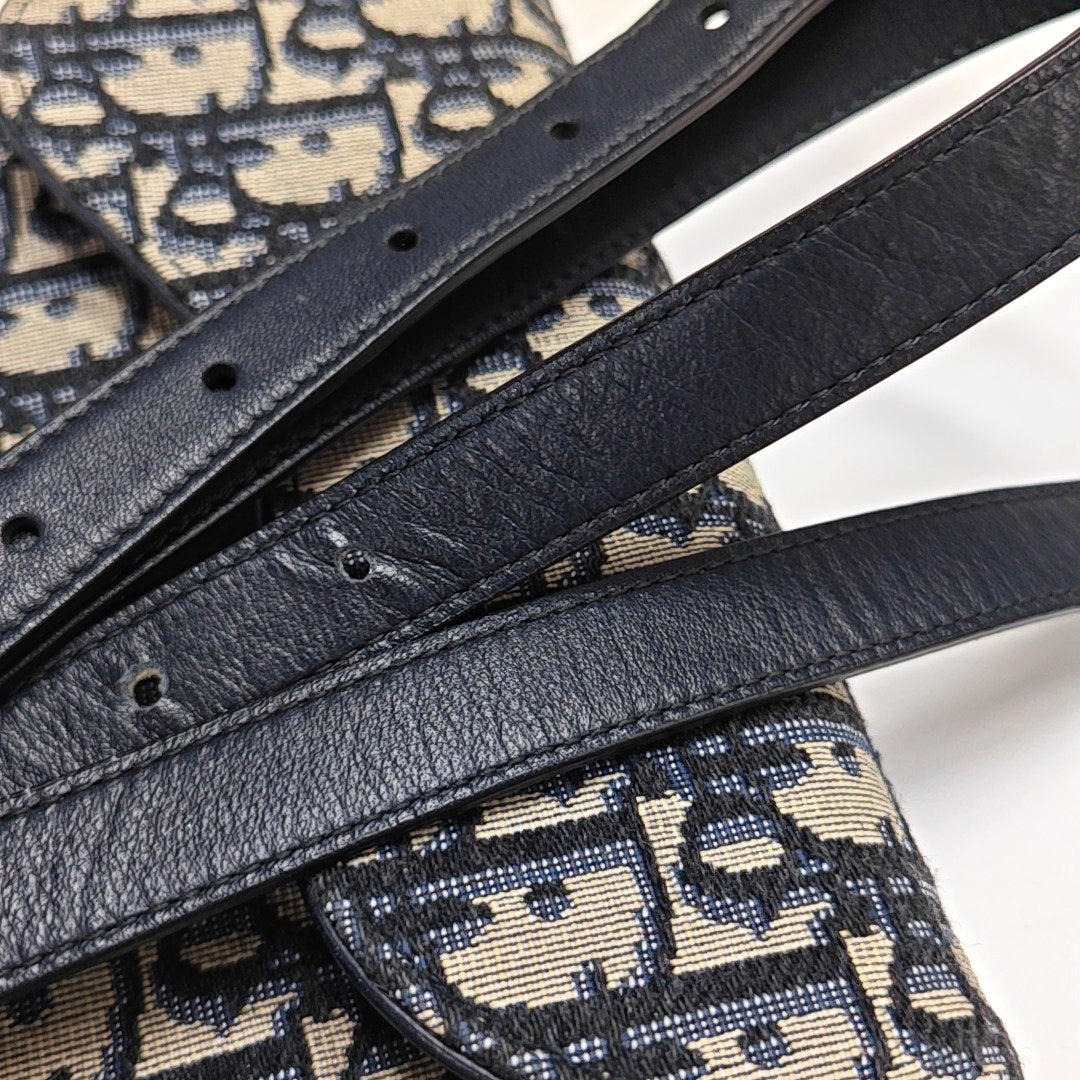 Authenticated pre-owned  Saddle Monogram Canvas Blue - Belt Bag at Looply