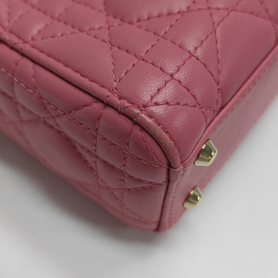 Lady Dior Mini Cannage Lambskin Red