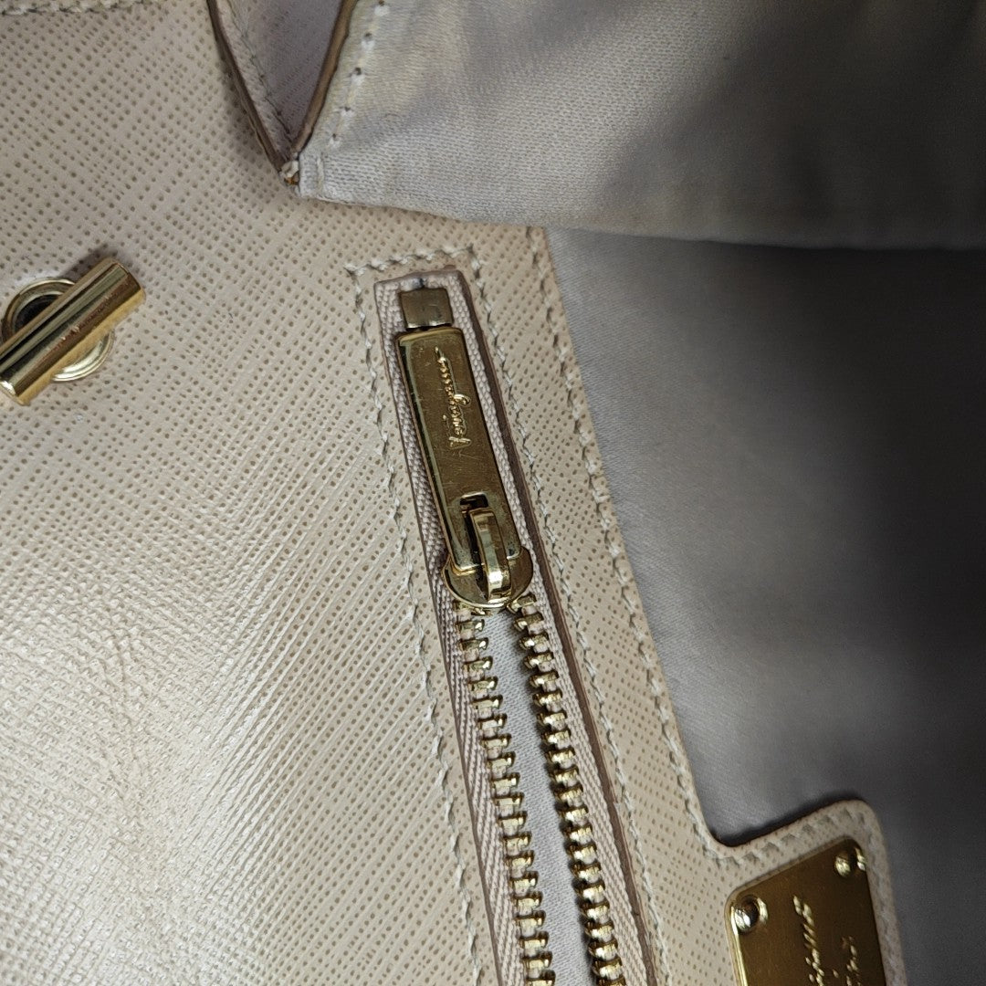 Calfskin Shoulder Bag Beige