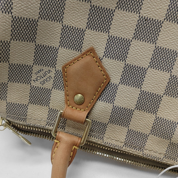 SPEEDY 25 Damier Azur Coated Canvas White