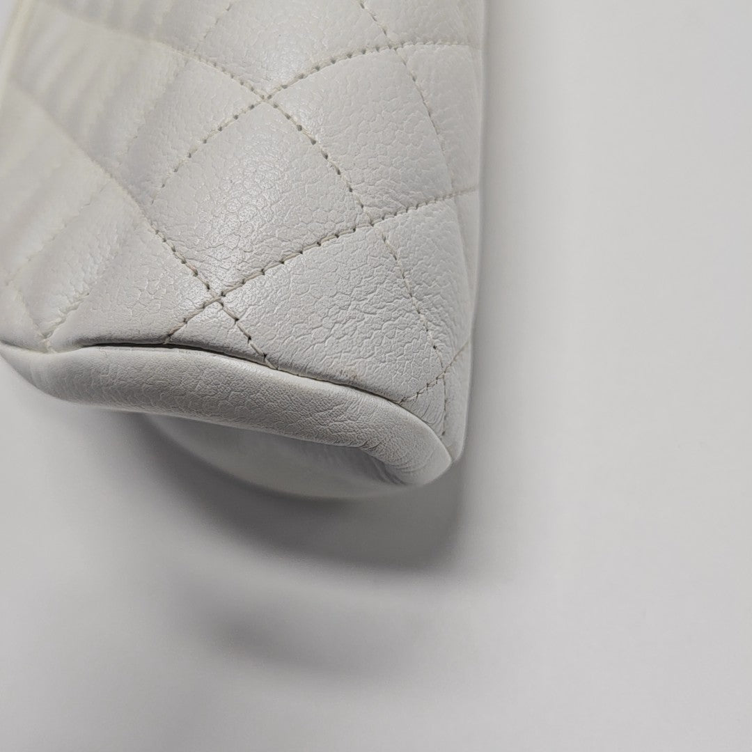 Quilted Lambskin Clutch White