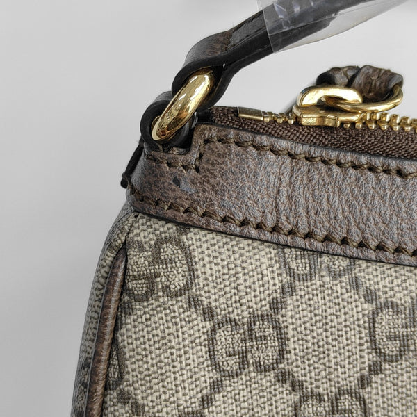 Ophidia Small Monogram Coated Canvas Brown