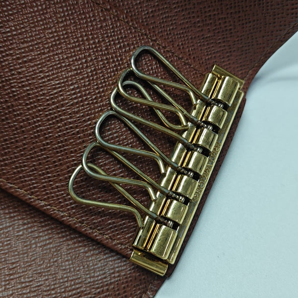 Monogram Coated Canvas Key Pouch Brown