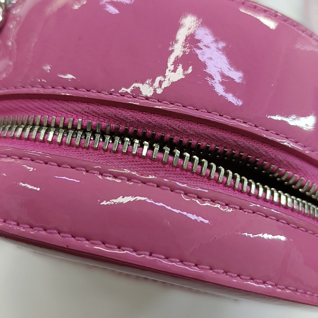 ROUND Quilted Patent Leather Pink