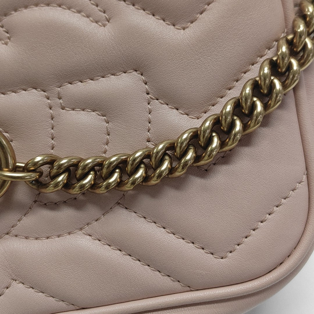 GG Marmont Mini Quilted Calfskin Pink