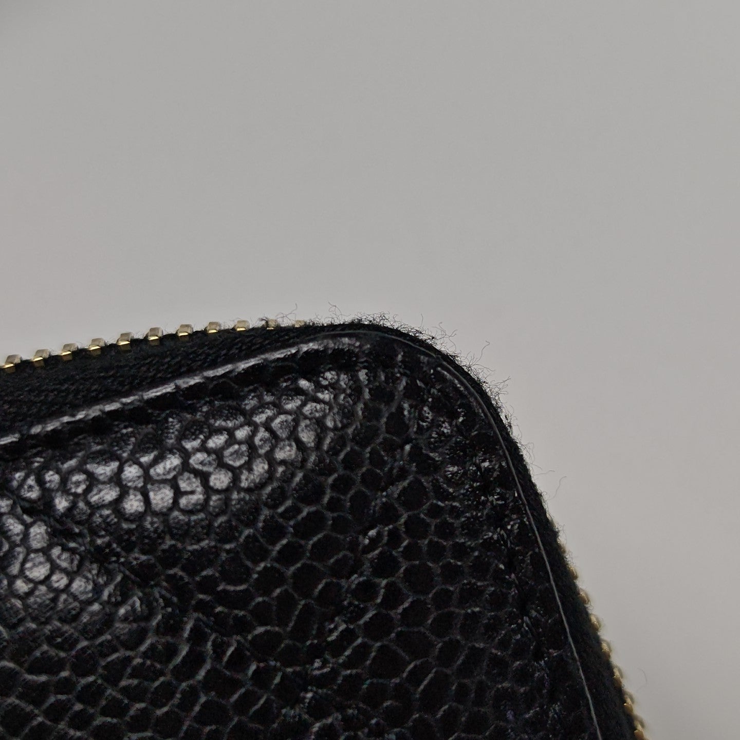 Quilted Grained Calfskin Wallet Black