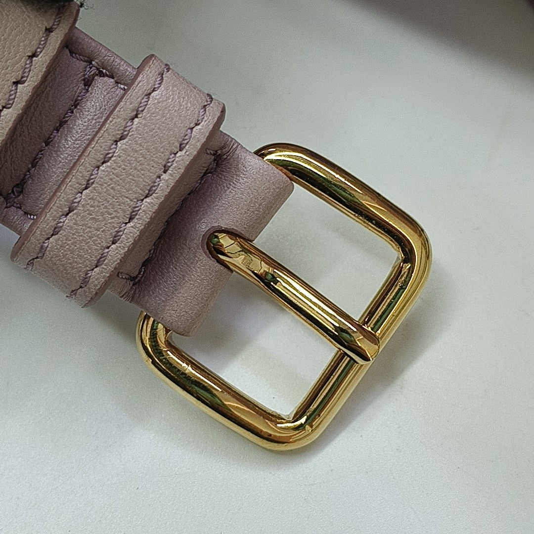 Two-Tone Waist Bag Quilted Fabric Pink