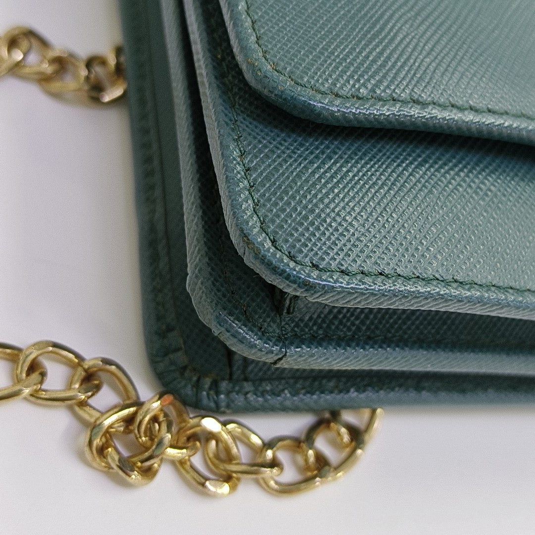 Saffiano Calfskin Shoulder Bag Green