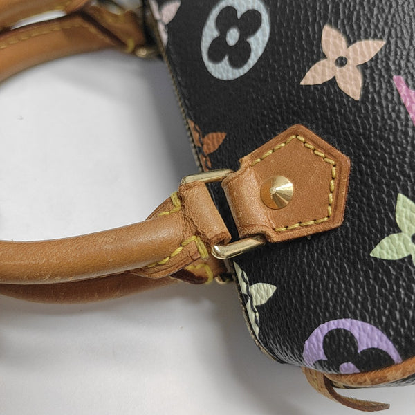 LV × TM SPEEDY Nano Lona Monogram Revestida Negra