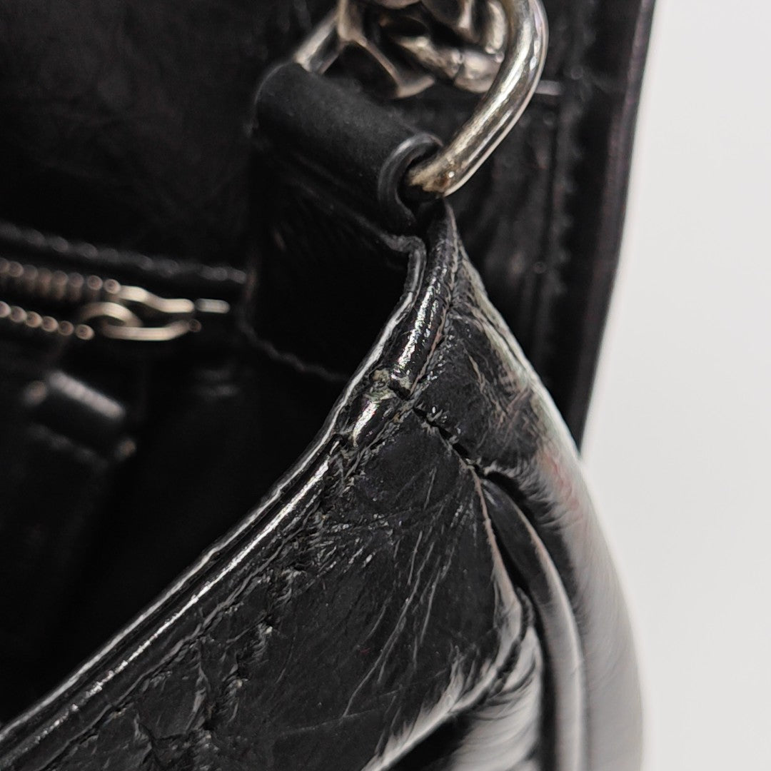 NIKI Medium Chevron Calfskin Black