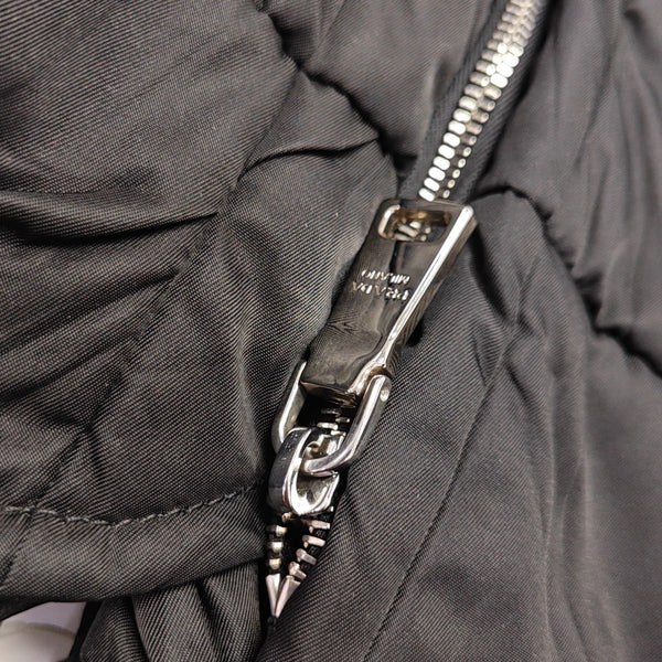 Quilted Nylon Shoulder Bag Black