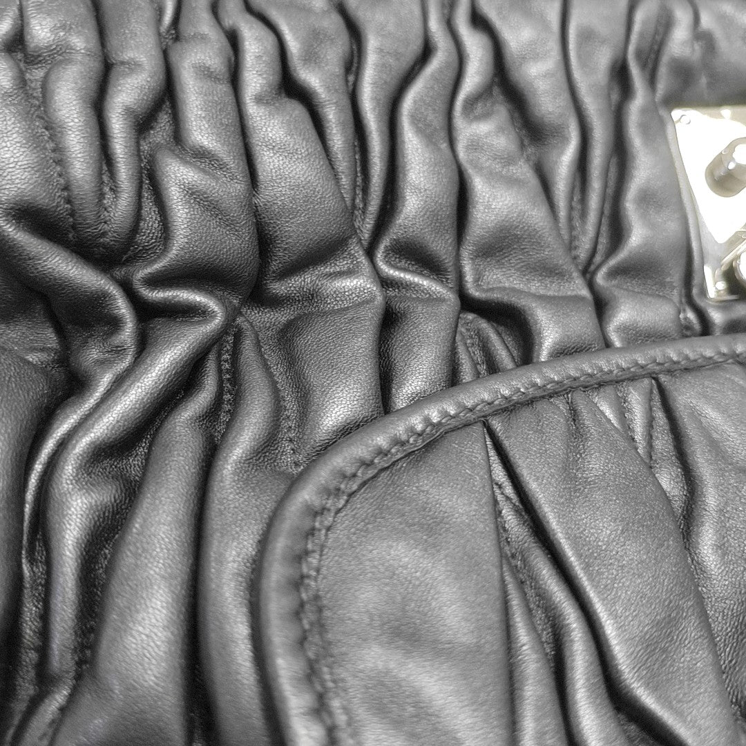 Quilted Lambskin Shoulder Bag Black