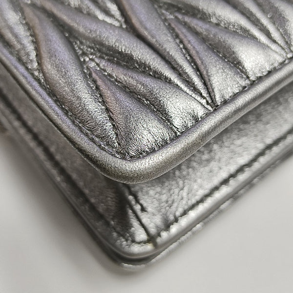 My Miu Quilted Lambskin Silver