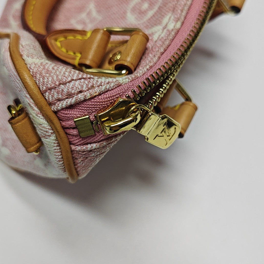 SPEEDY Nano Monogram Denim Pink