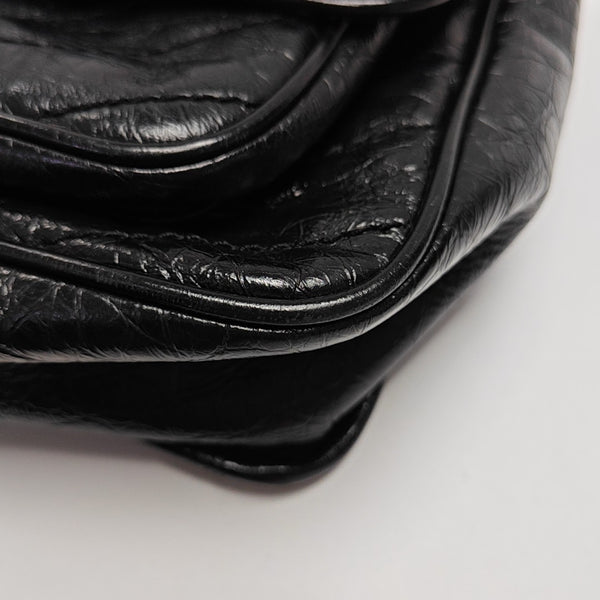 NIKI Medium Chevron Calfskin Black