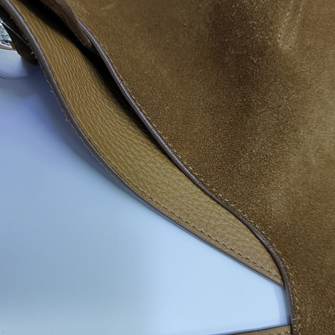 Pebble Bucket Large Suede Brown