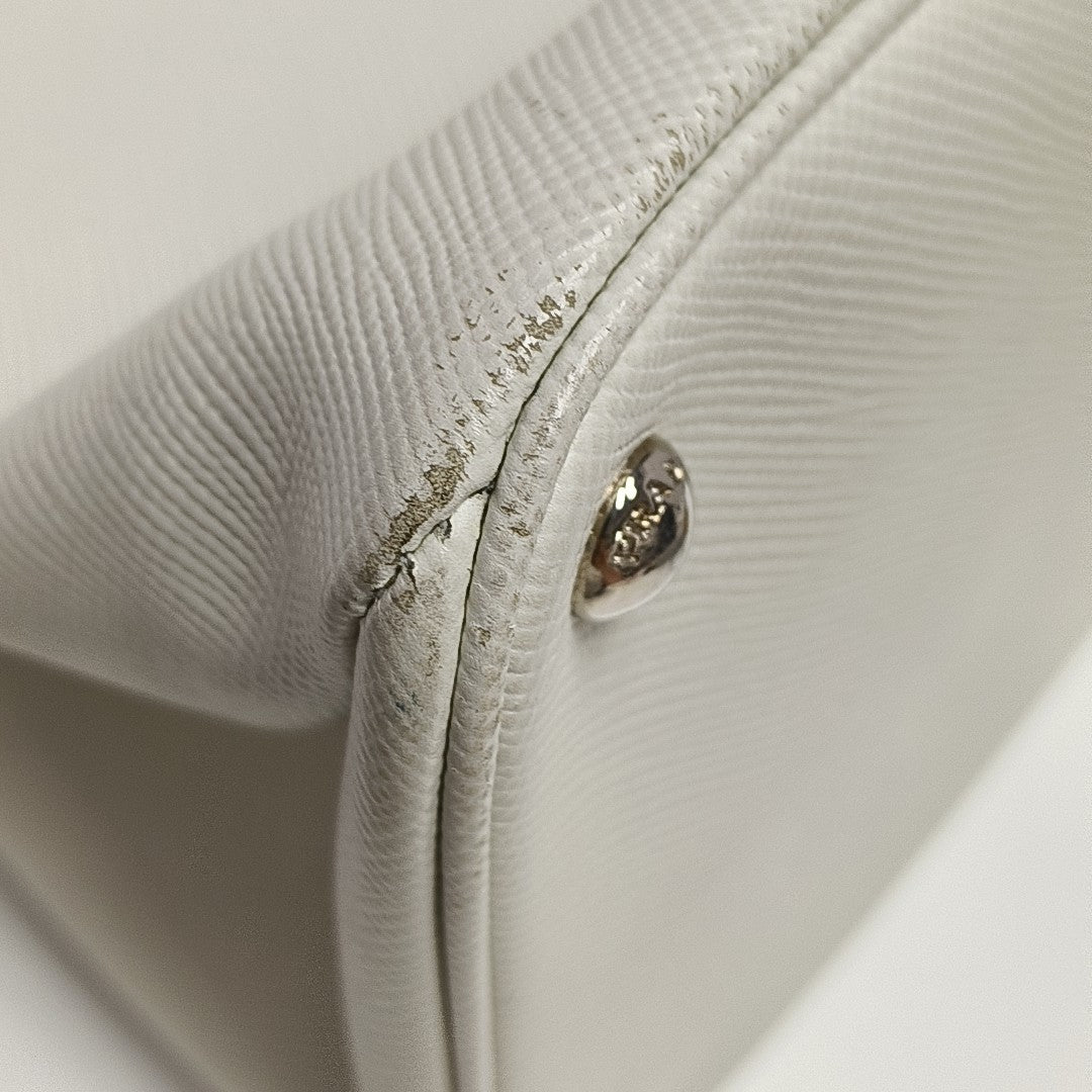 Twin Saffiano Calfskin White