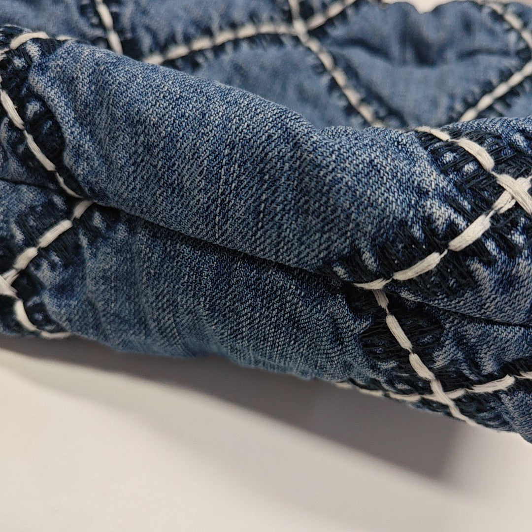 CHANEL 22 Mini Quilted Denim Blue