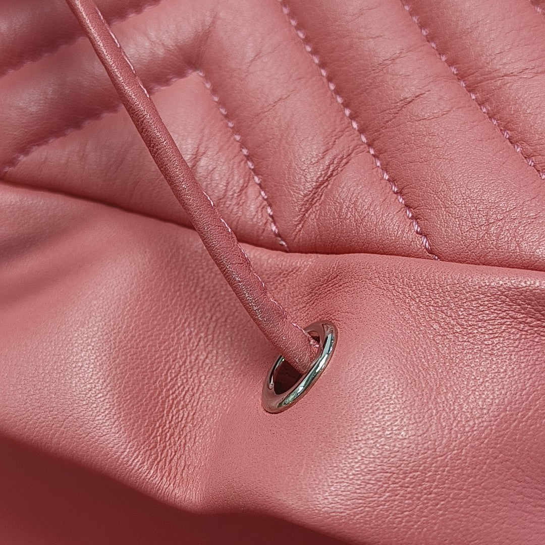 Chevron Calfskin Backpack Pink
