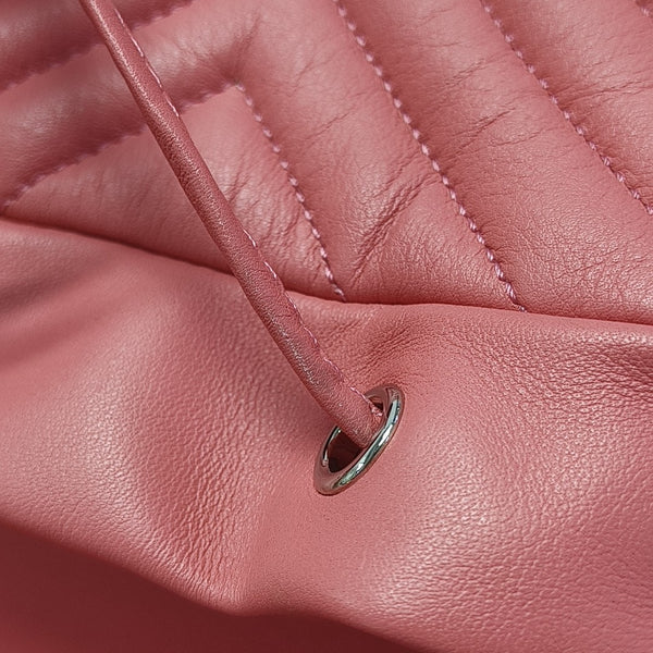 Chevron Calfskin Backpack Pink