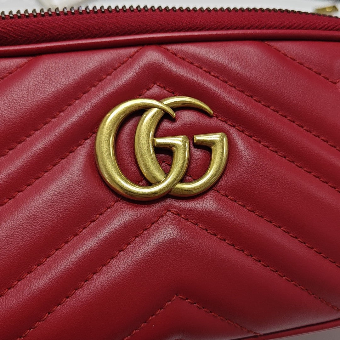 GG Marmont Mini Quilted Calfskin Red