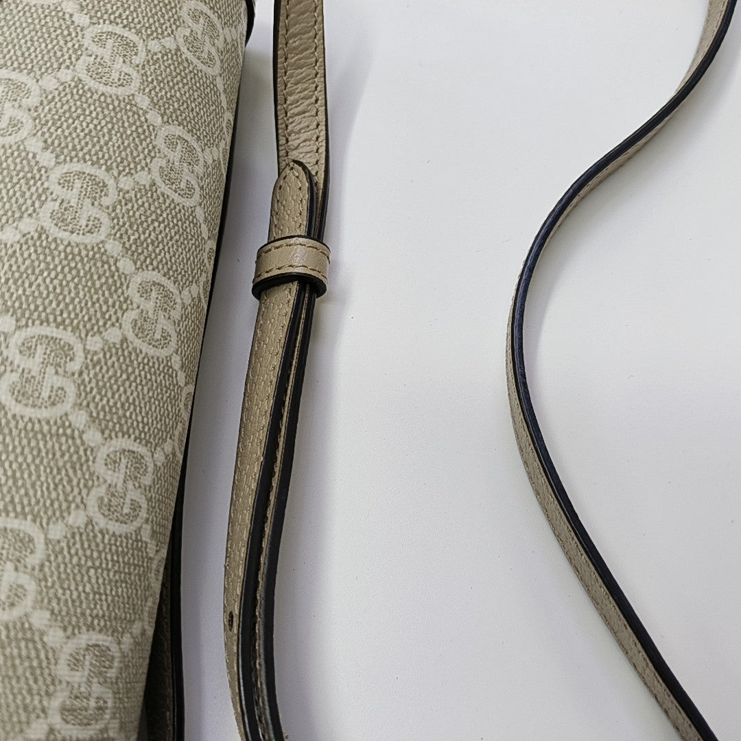 Authenticated pre-owned  Horsebit 1955 Mini Monogram Coated Canvas White - Shoulder Bag at Looply