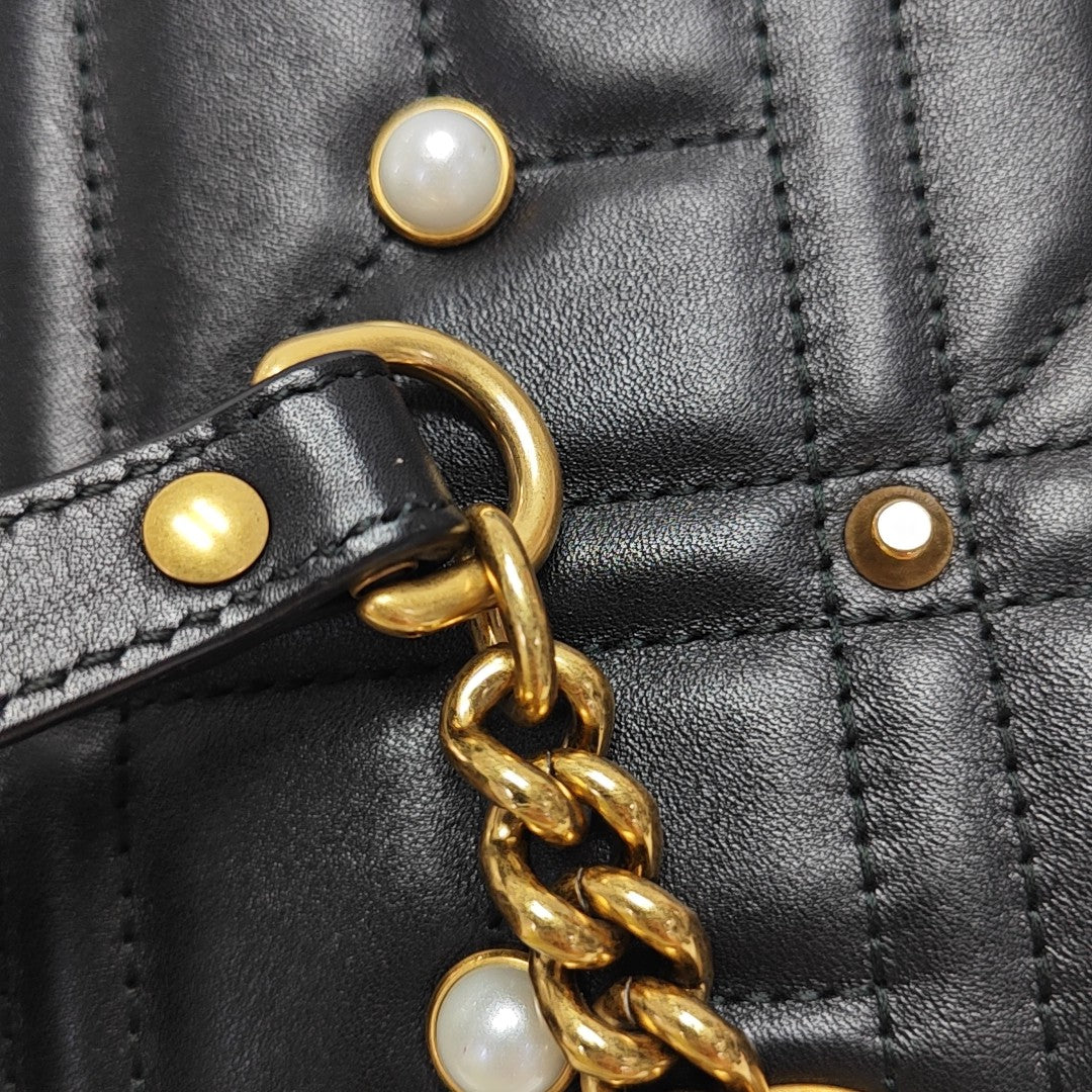 GG Marmont Medium Quilted Calfskin Black