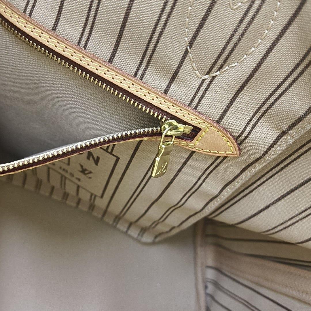 NEVERFULL MM Monogram Coated Canvas Brown