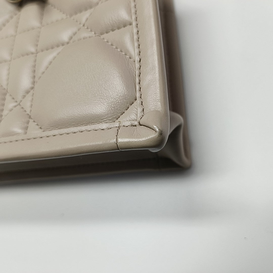 Book Tote Mini Cannage Calfskin Beige