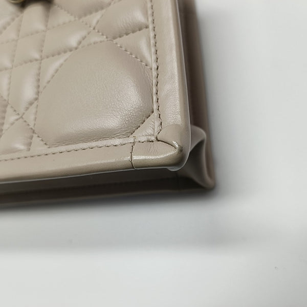Book Tote Mini Cannage Calfskin Beige